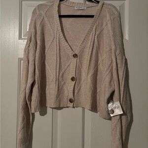 Arizona Cream Cropped Cardigan Sweater